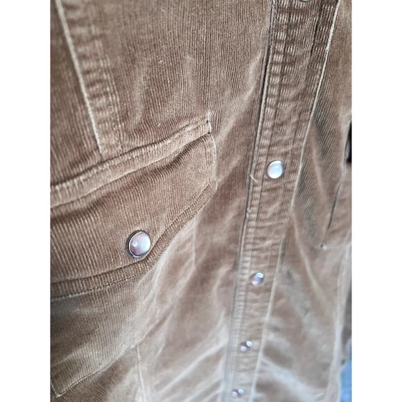 Vintage 90s Jones Wear Brown Retro Corduroy Button Up Jacket Blouse - Picture 3 of 10
